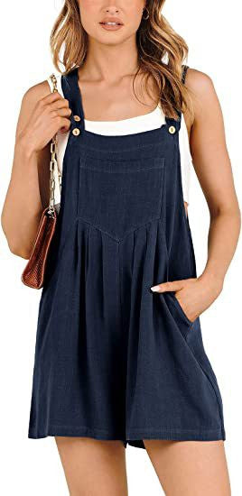 Casual Adjustable Strap Loose Bib Rompers