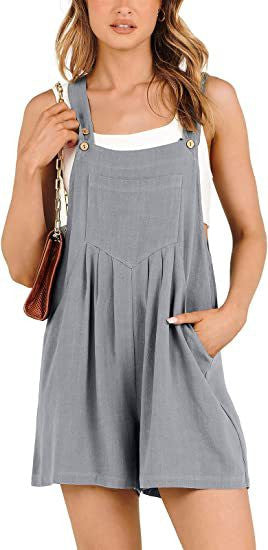 Casual Adjustable Strap Loose Bib Rompers
