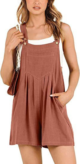 Casual Adjustable Strap Loose Bib Rompers