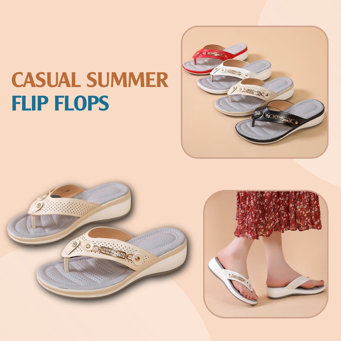 Casual Clip Toe Summer Flip Flops Sandals
