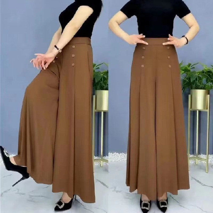 Stylish Pleated Wide-leg Pants