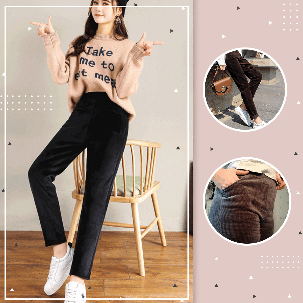 Women Winter Corduroy Warm Pants