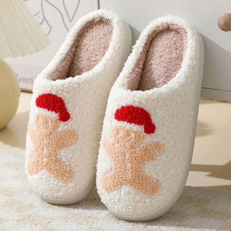 Christmas Cute Cartoon Santa Claus Cotton Slippers