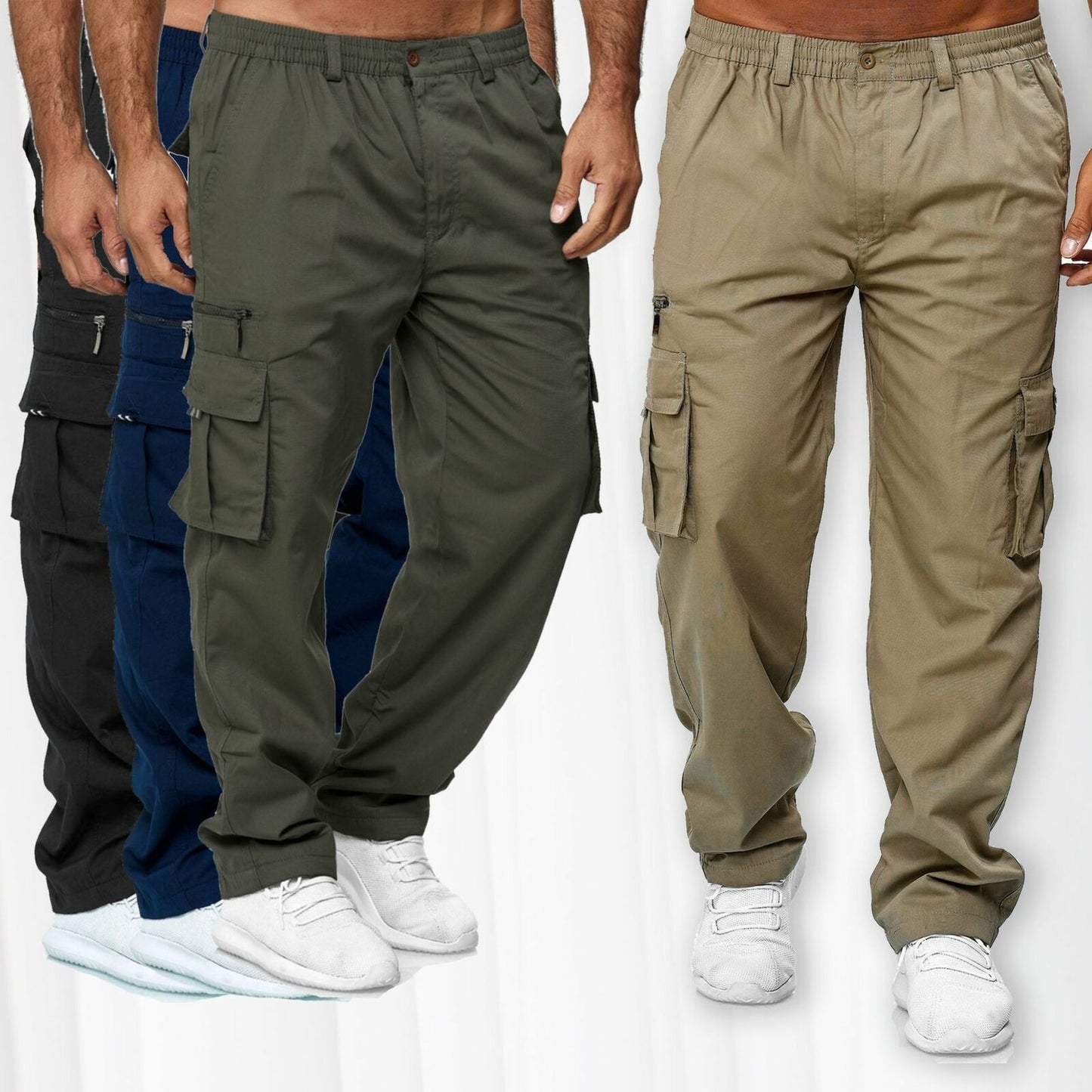 Men Cargo Pants Relaxed Fit Sport Joggers