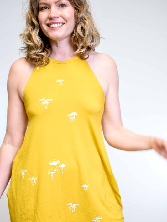 Trapeze Dress - Yellow Mushroom