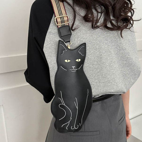 Black Cat Shaped Crossbody Bag