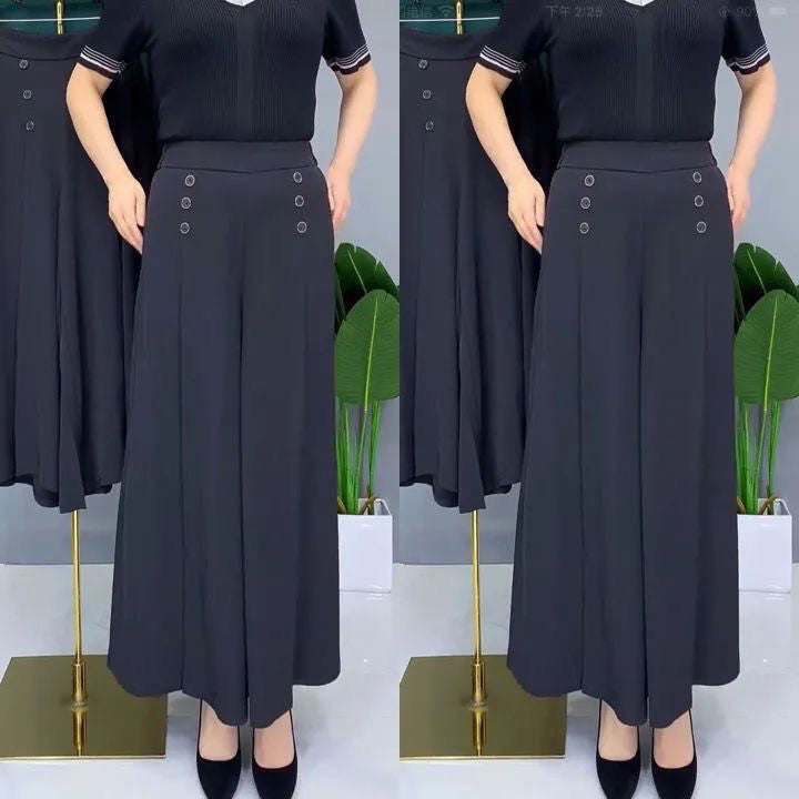 Stylish Pleated Wide-leg Pants