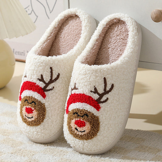 Christmas Cute Cartoon Santa Claus Cotton Slippers