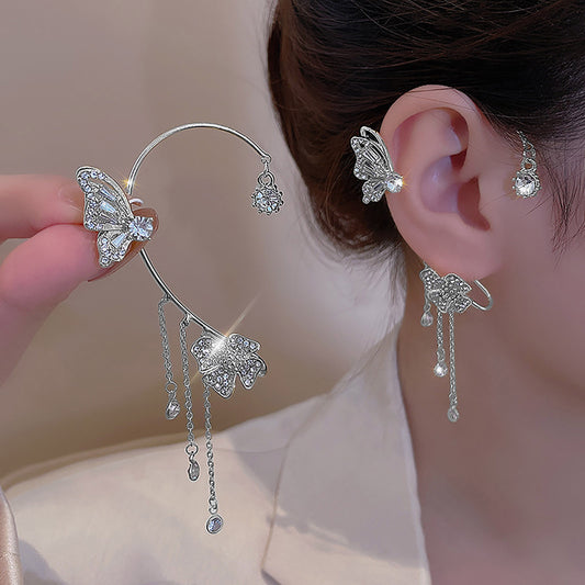 Butterfly Tassel Style Rhinestones Earrings